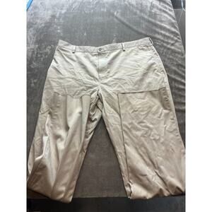Paul Fredrick Mens Khaki‎ Dress Pants Size 42x30 Cotton Spandex Blend
